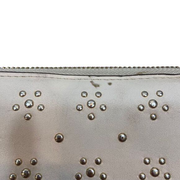 Coach Cream Colored‎ Leather Gold Studded Zipper Wallet - Picture 4 of 14